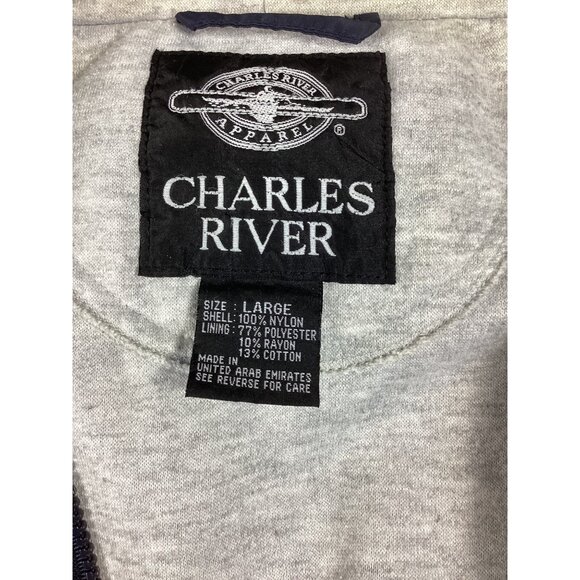 United States Navy Embroidered Hooded Jacket * Charles River*Large Navy Blue*EUC - Picture 4 of 7